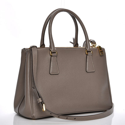 Prada Saffiano Small Galleria Double Zip Tote Argilla 4 of 11