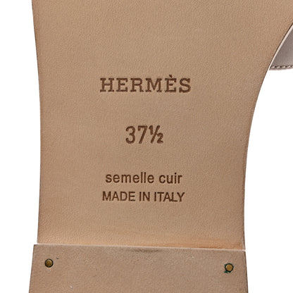 Hermes Box Calfskin Oran Sandals 37.5 Rose Pale 8 of 9