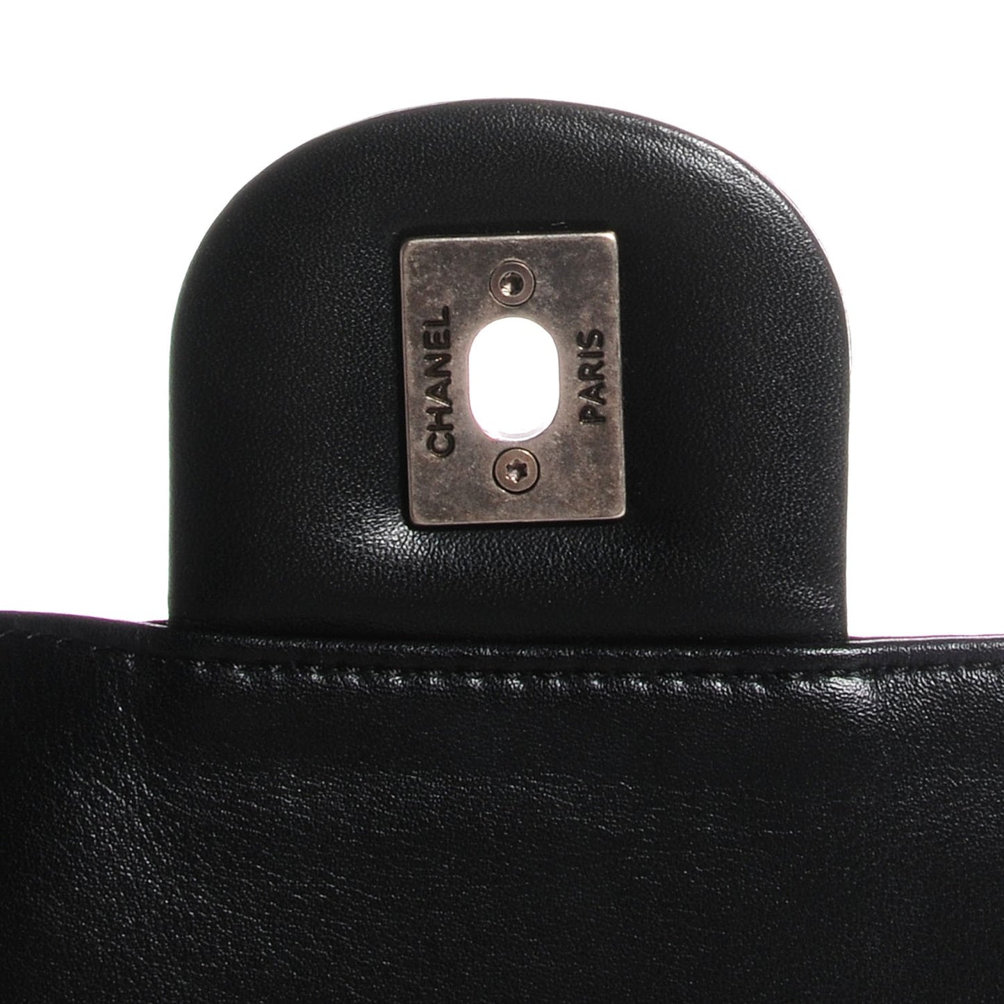 Iridescent Calfskin Medium In the Mix Flap Black