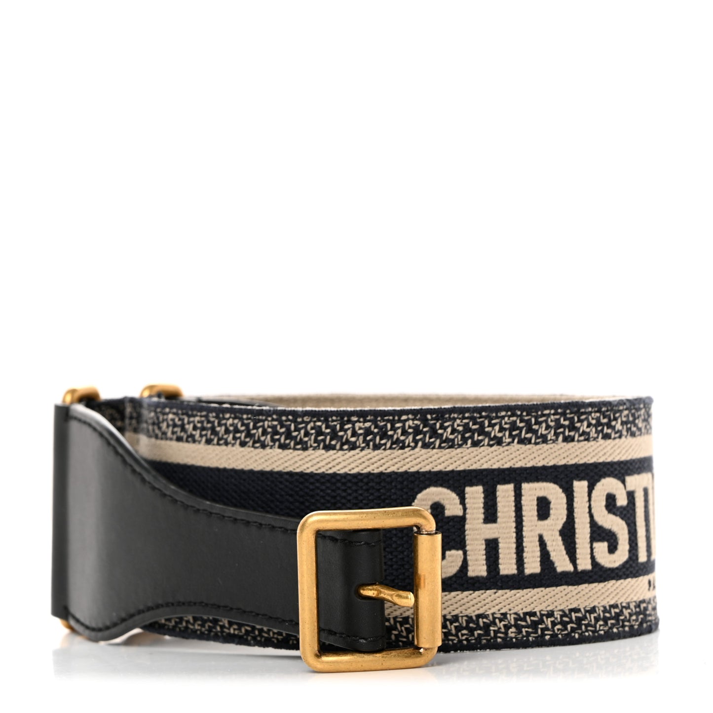 Canvas Embroidered Book Belt 75 30 Bleu
