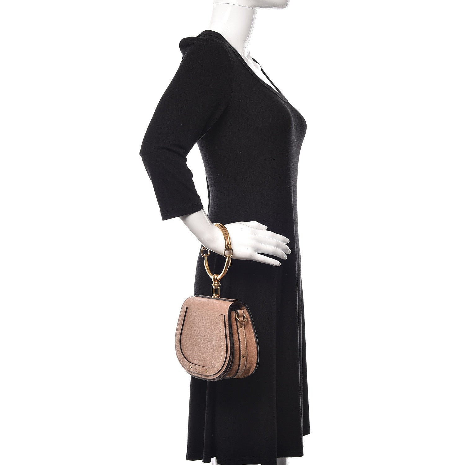 Chloe Calfskin Suede Small Nile Bracelet Bag Biscotti Beige 3 of 10