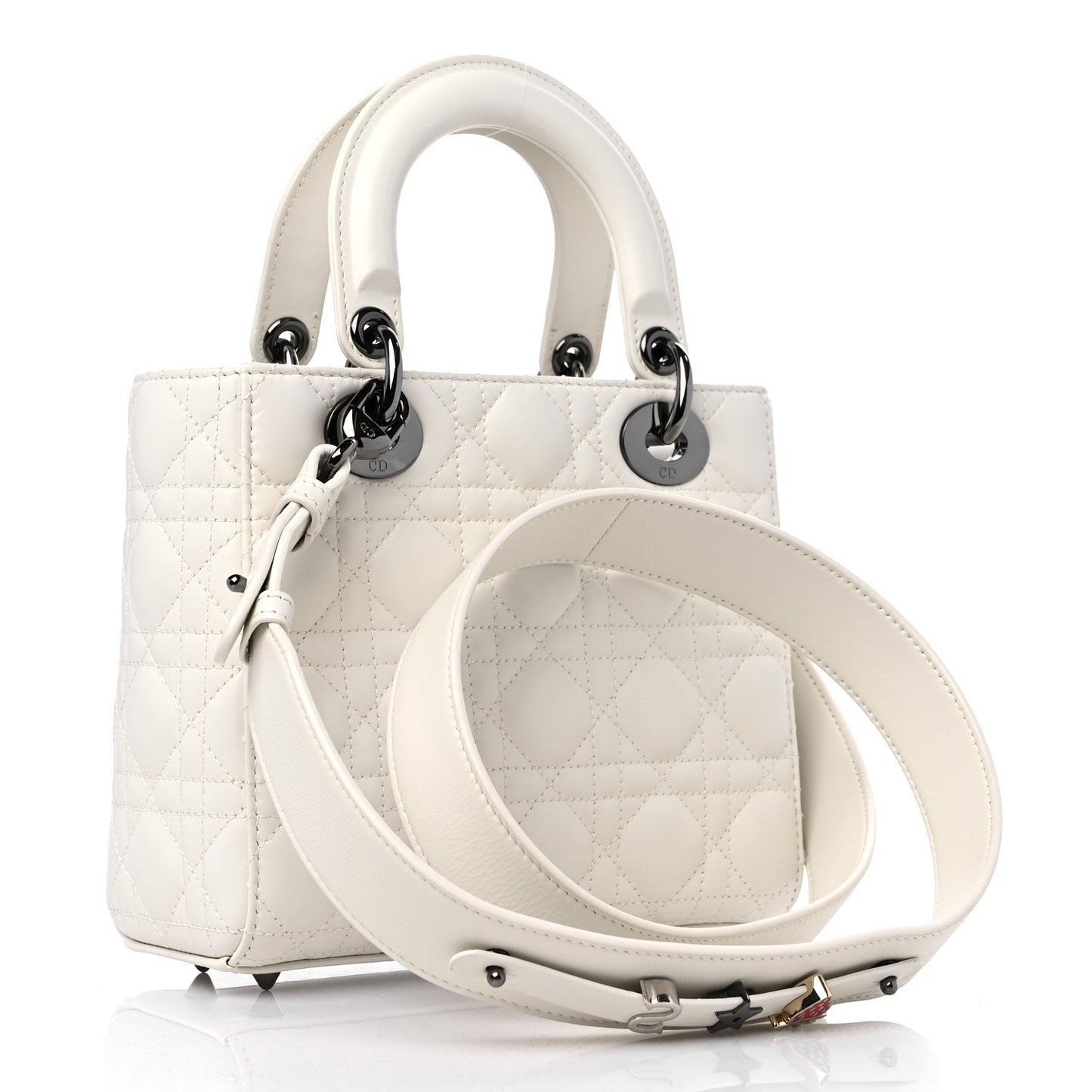 Lambskin Cannage Small My ABCDior Lady Dior White