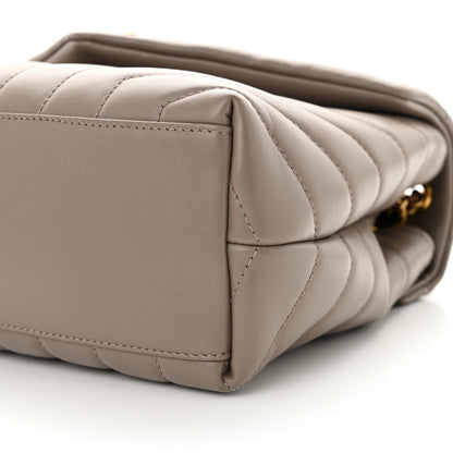 Saint Laurent Calfskin Y Quilted Monogram Small Loulou Chain Satchel Taupe 10 of 10