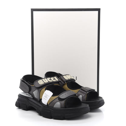 Gucci X SEGA Nappa Mesh Mens Aguru Sandals 10.5 Loess Black 9 of 9