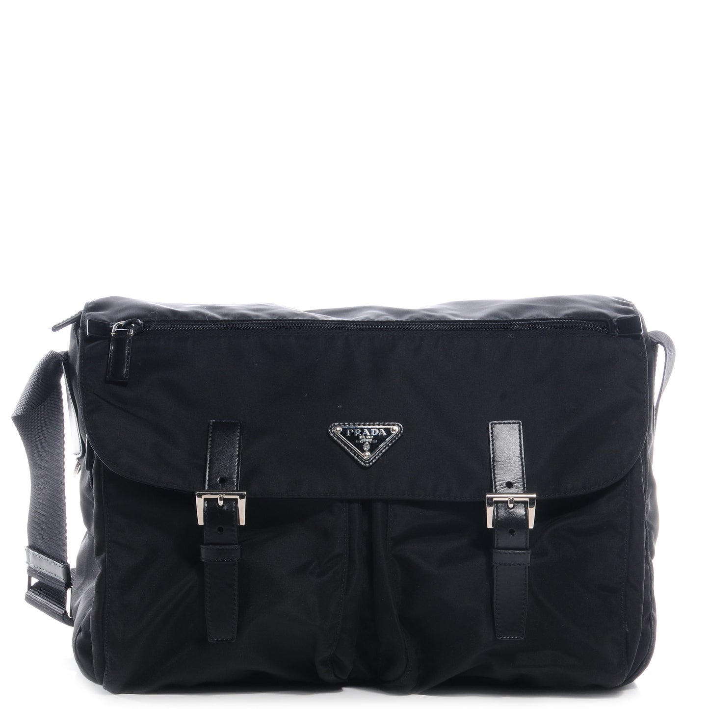 Nylon Vela Messenger Bag Black