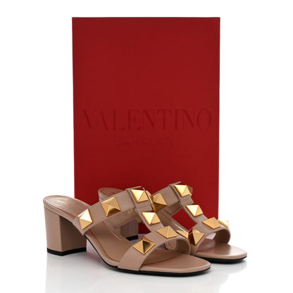 Valentino Garavani Calfskin Roman Stud 60mm Slide Sandals 37.5 Rose Cannelle 9 of 9