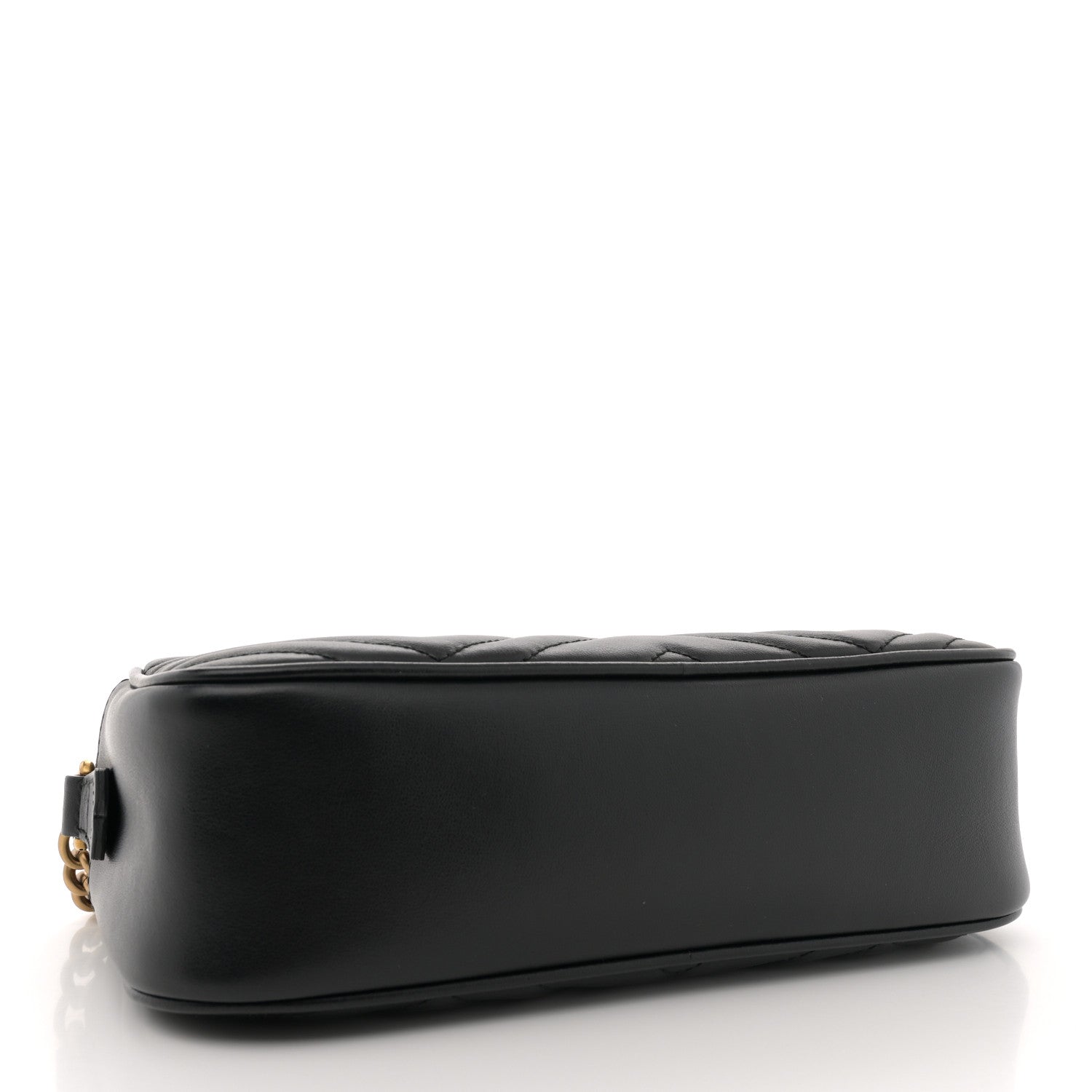 Gucci Calfskin Matelasse Small GG Marmont Chain Shoulder Bag Black 4 of 12