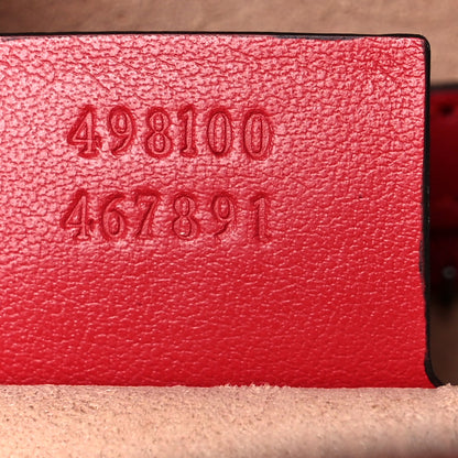 Gucci Calfskin Matelasse Sylvie Web Small GG Marmont Top Handle Shoulder Bag Hibiscus Red 7 of 13