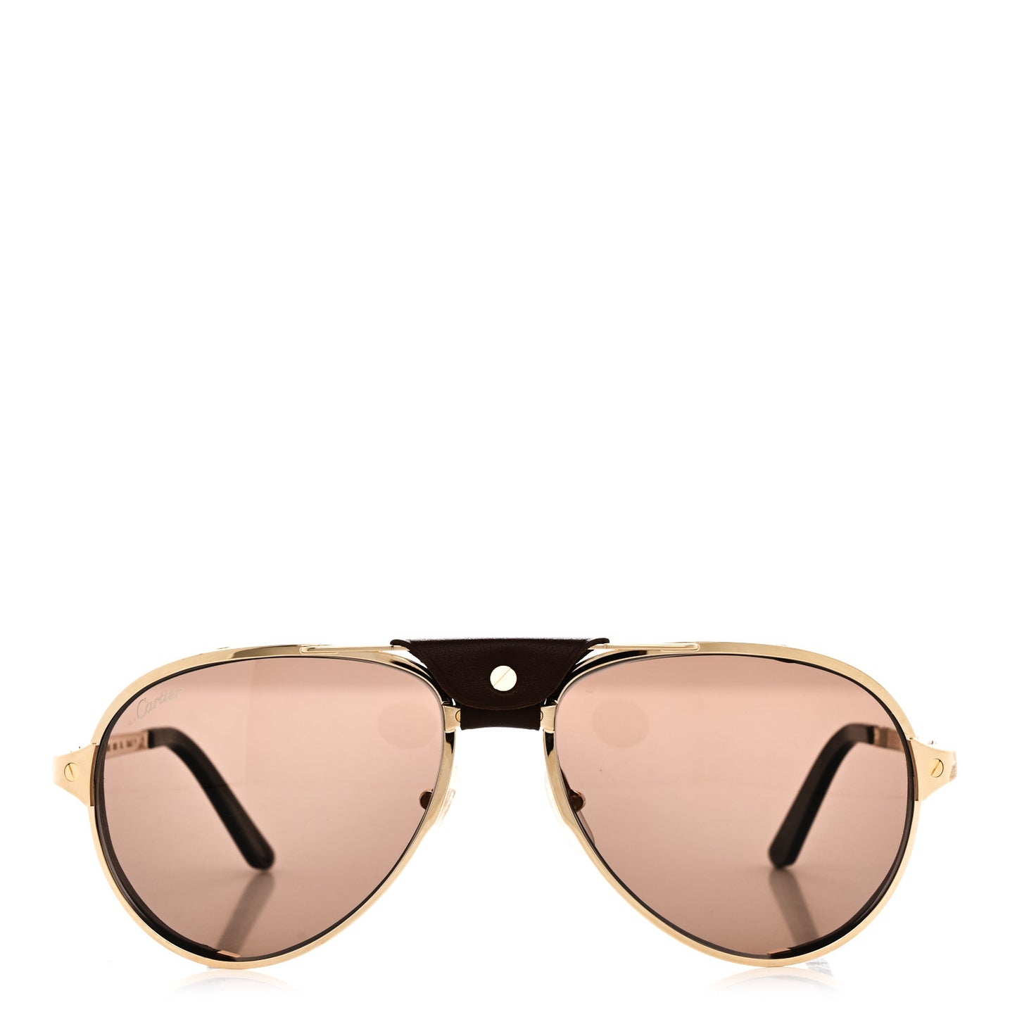 Metal Calfskin Aviator Sunglasses CT0296S Brown