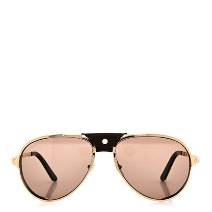Cartier Metal Calfskin Aviator Sunglasses CT0296S Brown 2 of 7