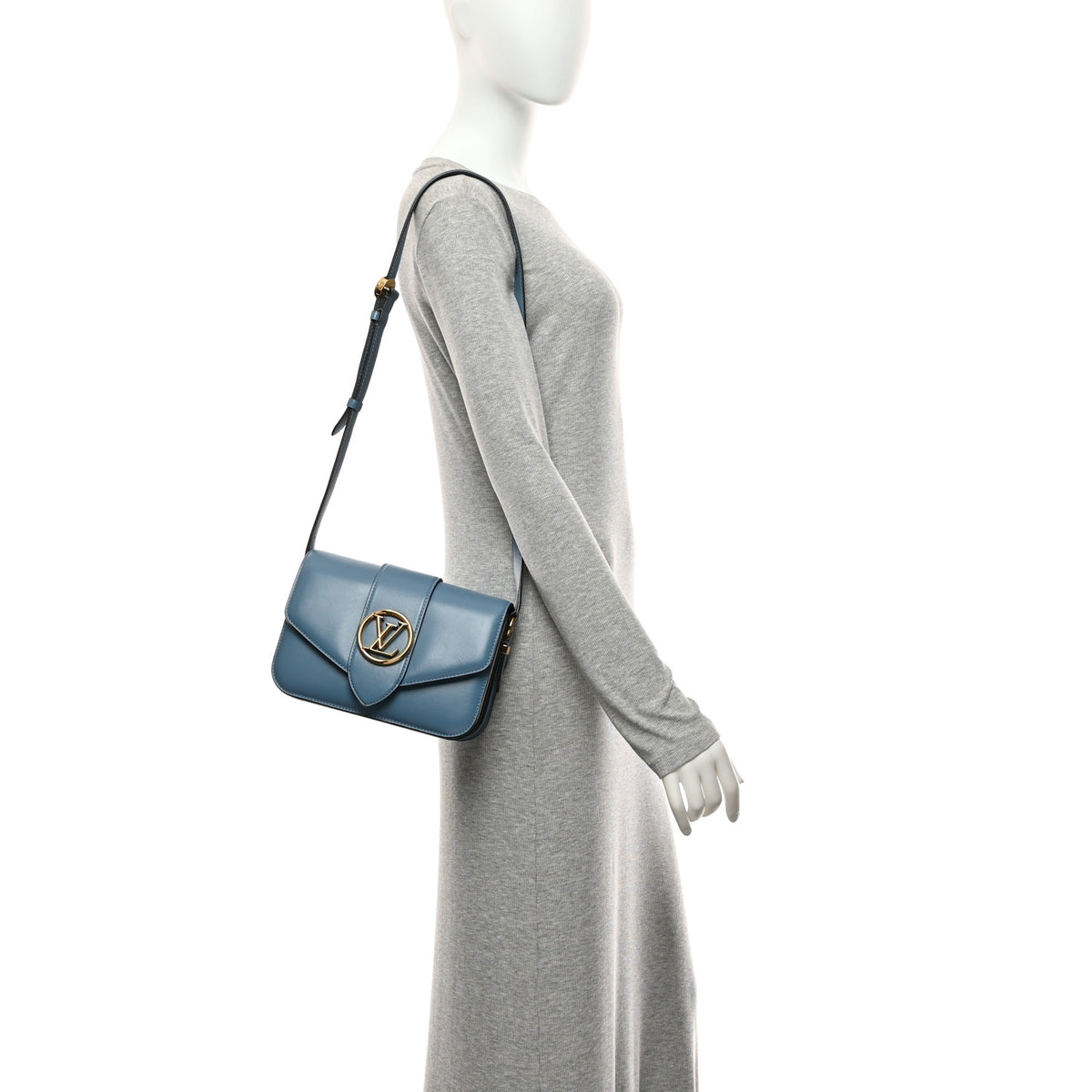 Smooth Calfskin LV Pont 9 Blue Orage