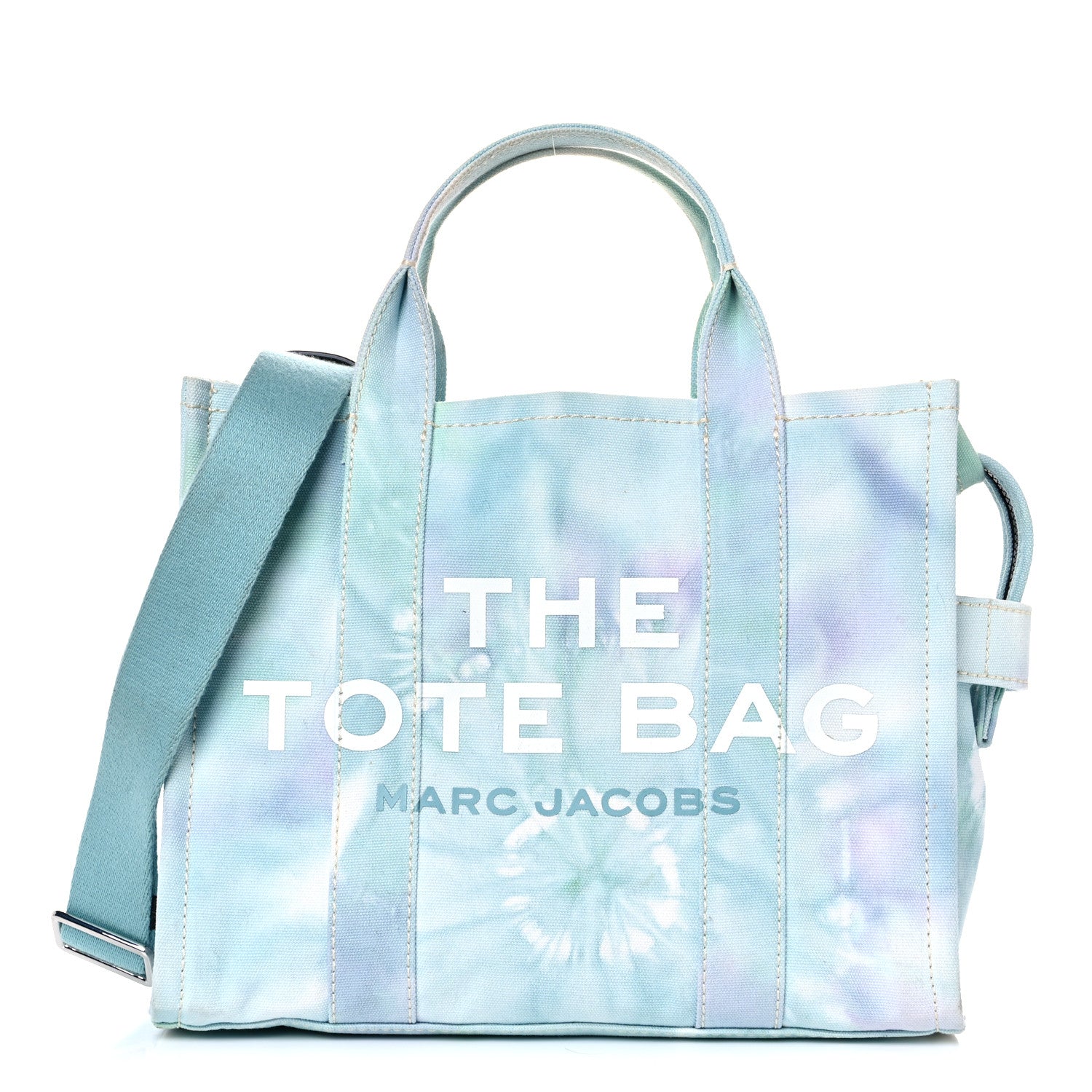 Marc Jacobs Cotton Canvas Tie Dye Medium The Traveler Tote Bag Blue Multi 1 of 16