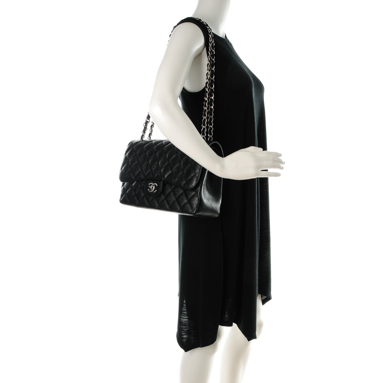 Chanel Caviar Quilted Jumbo Double Flap Black 2 of 8