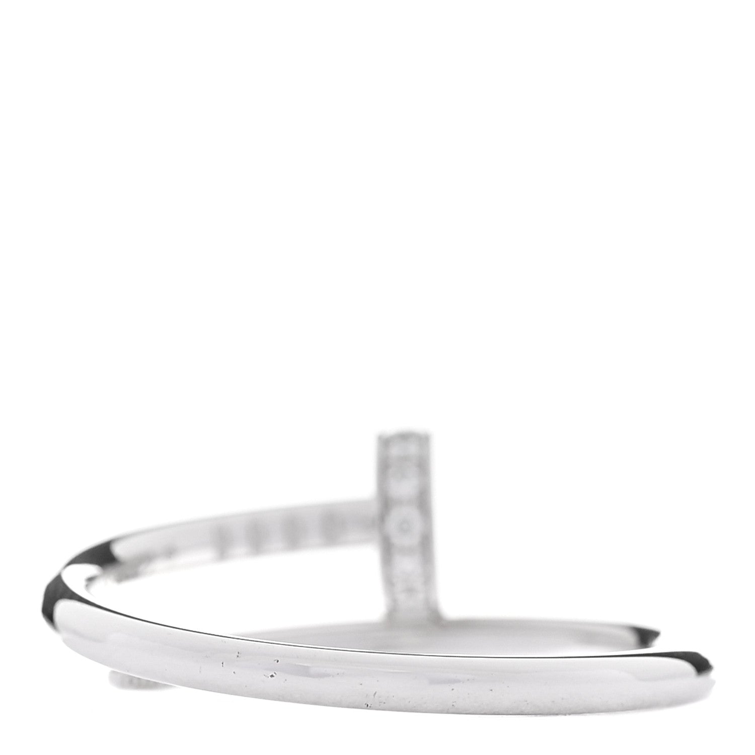 Cartier 18K White Gold Diamond Small Juste Un Clou Ring 53 6.5 3 of 5