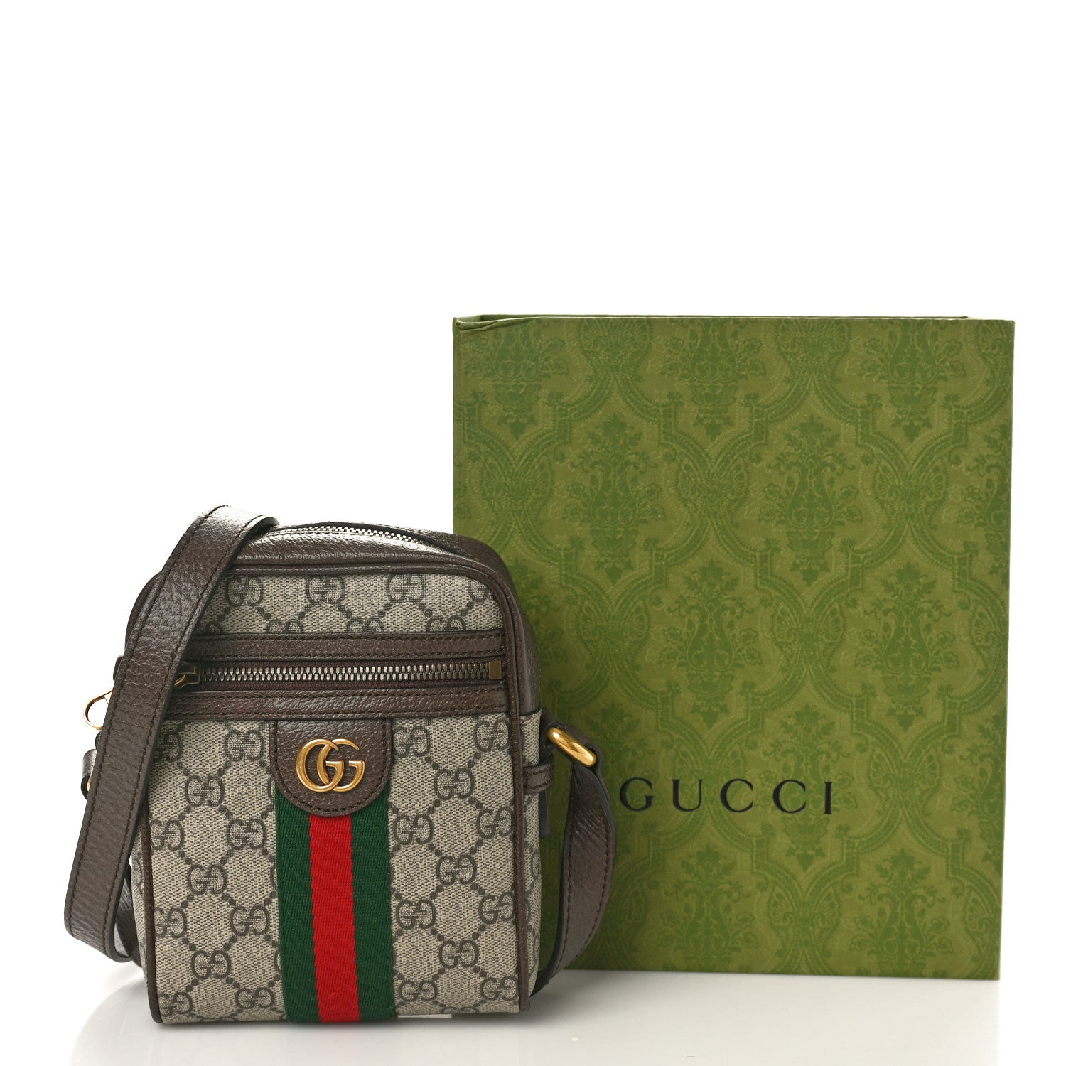 Gucci GG Supreme Monogram Web Mini Ophidia Messenger Brown 11 of 11