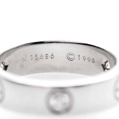 Cartier 18K White Gold 3 Diamond 5.5mm LOVE Ring 56 7.5 5 of 6