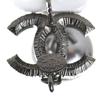 Chanel Ruthenium Baguette CC Drop Earrings 4 of 5