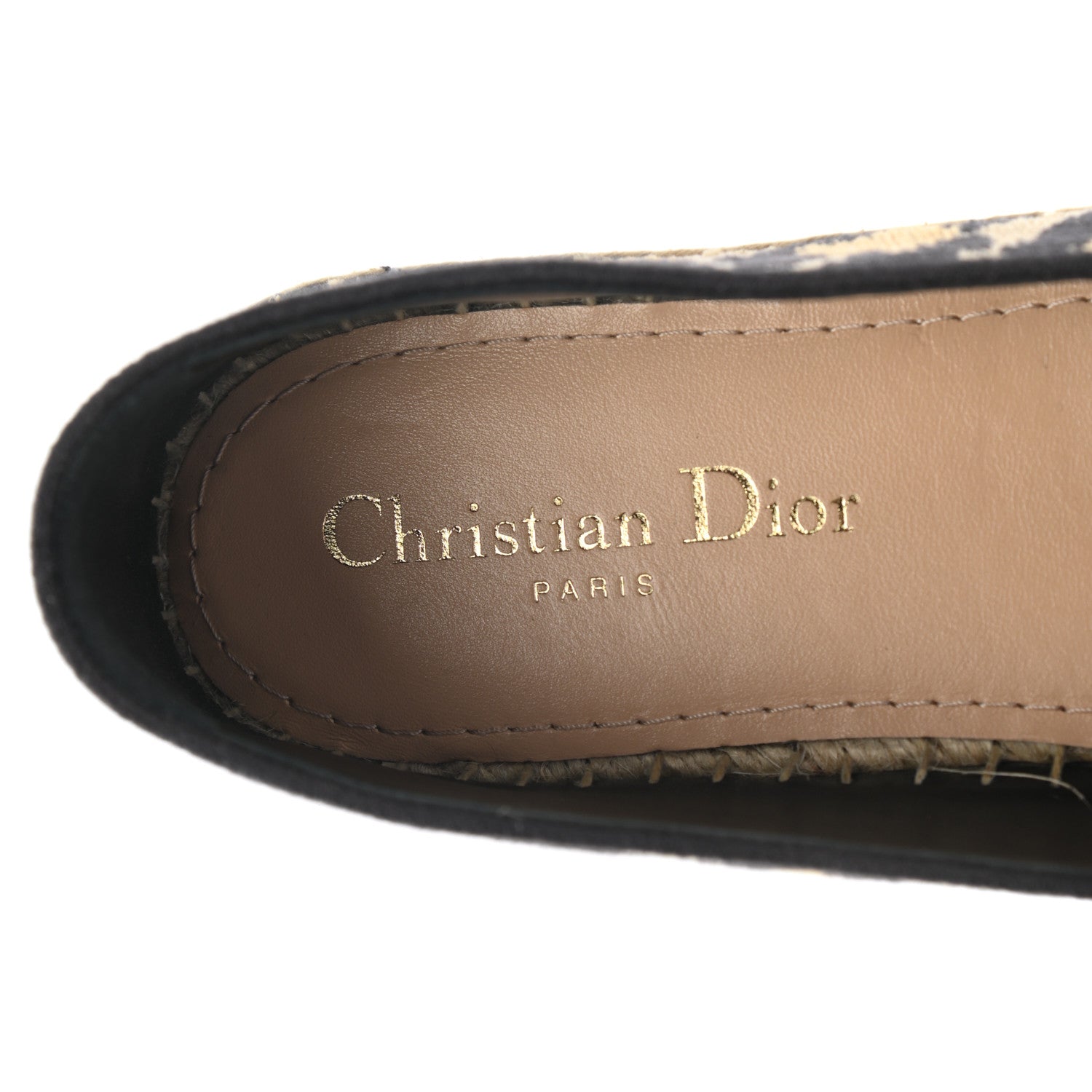 Christian Dior Cotton Embroidered Leopard Print Granville Espadrille 38 Natural 7 of 9