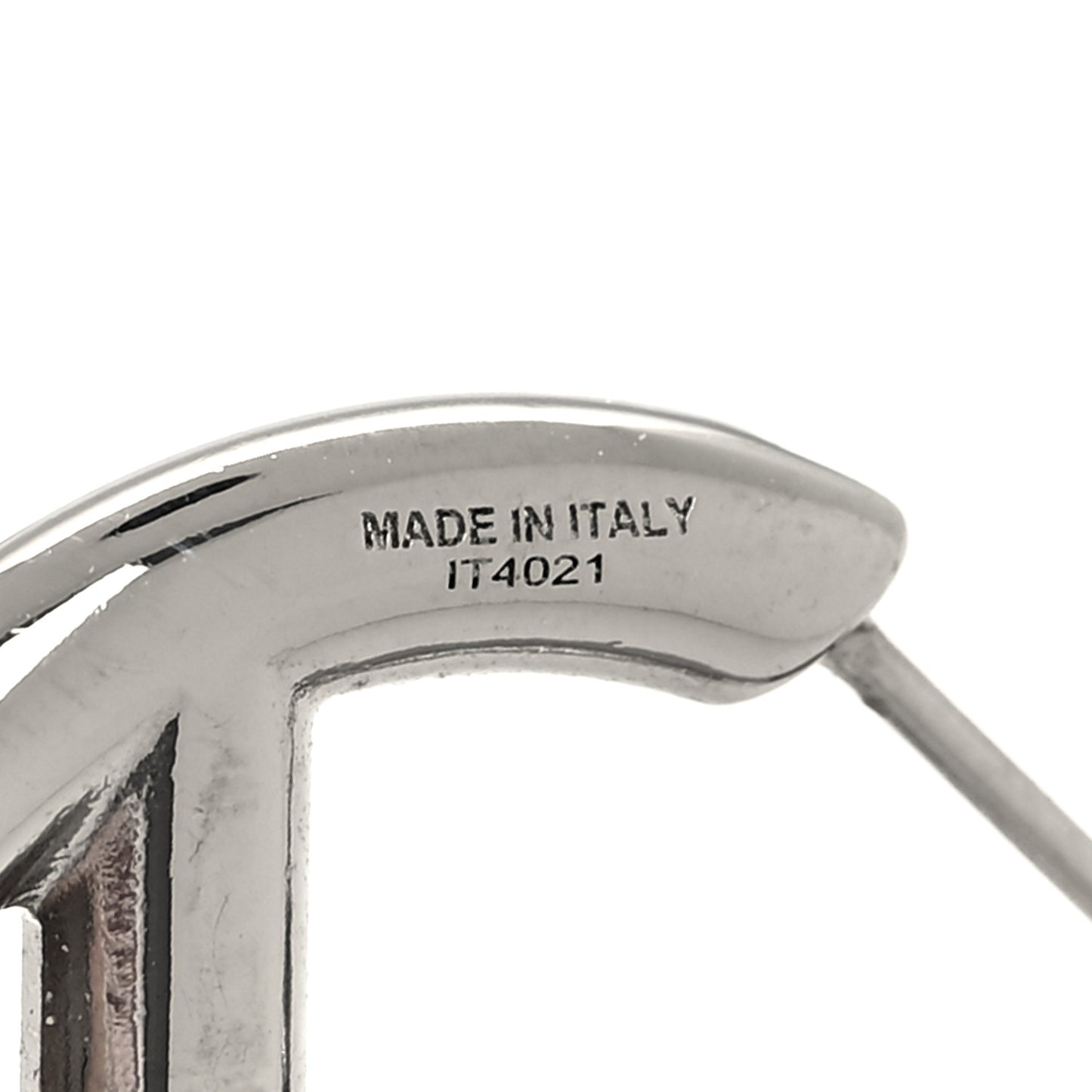 Metal FF Hoop Earrings Silver