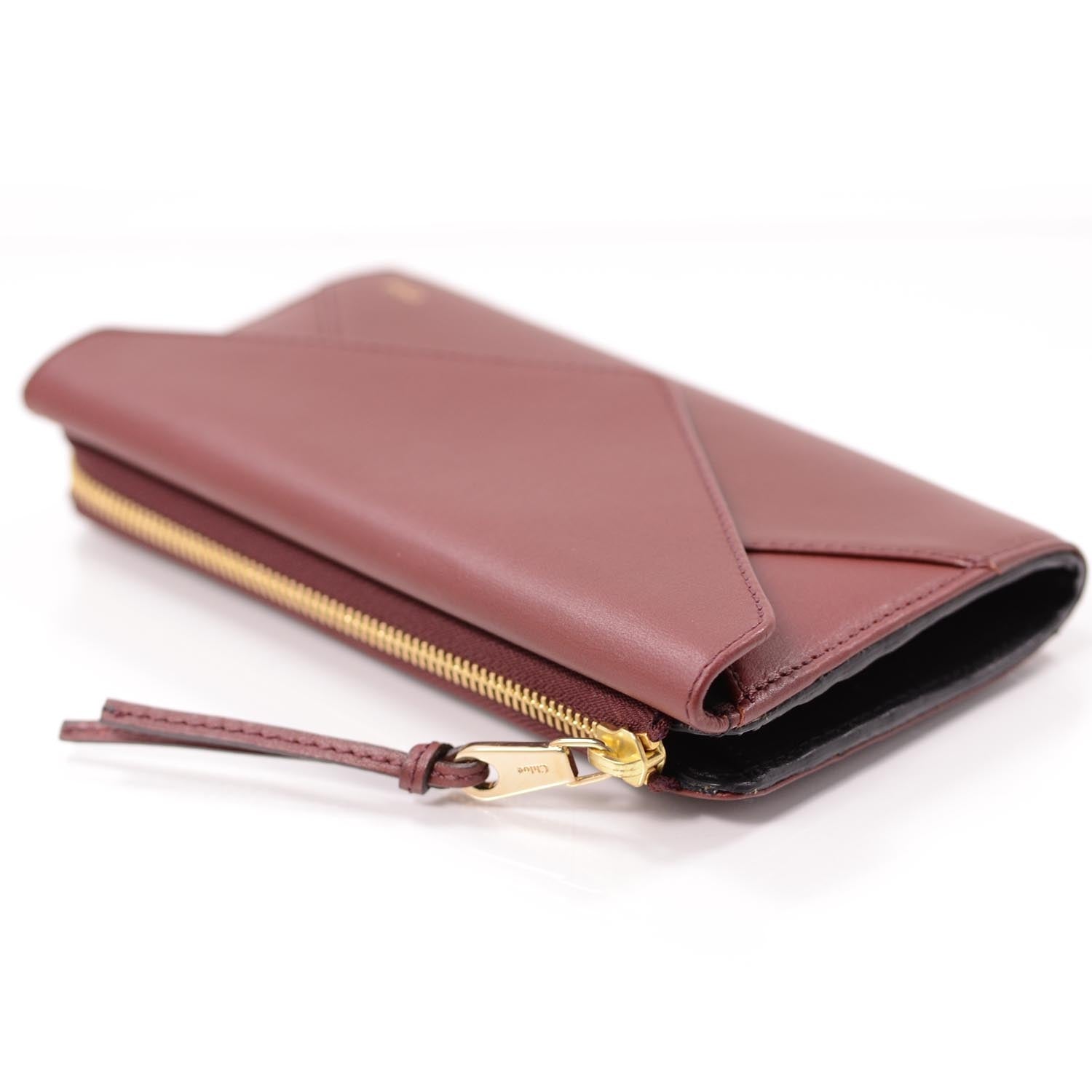 Chloe Leather Envelope Wallet Burgundy 3 of 8
