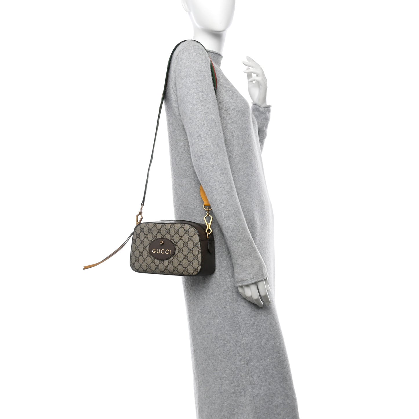GG Supreme Monogram Web Neo Vintage Shoulder Bag Beige New Acero Crop