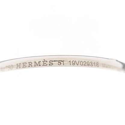 Hermes 18K White Gold Diamond Gambade Ring 51 5.75 4 of 5
