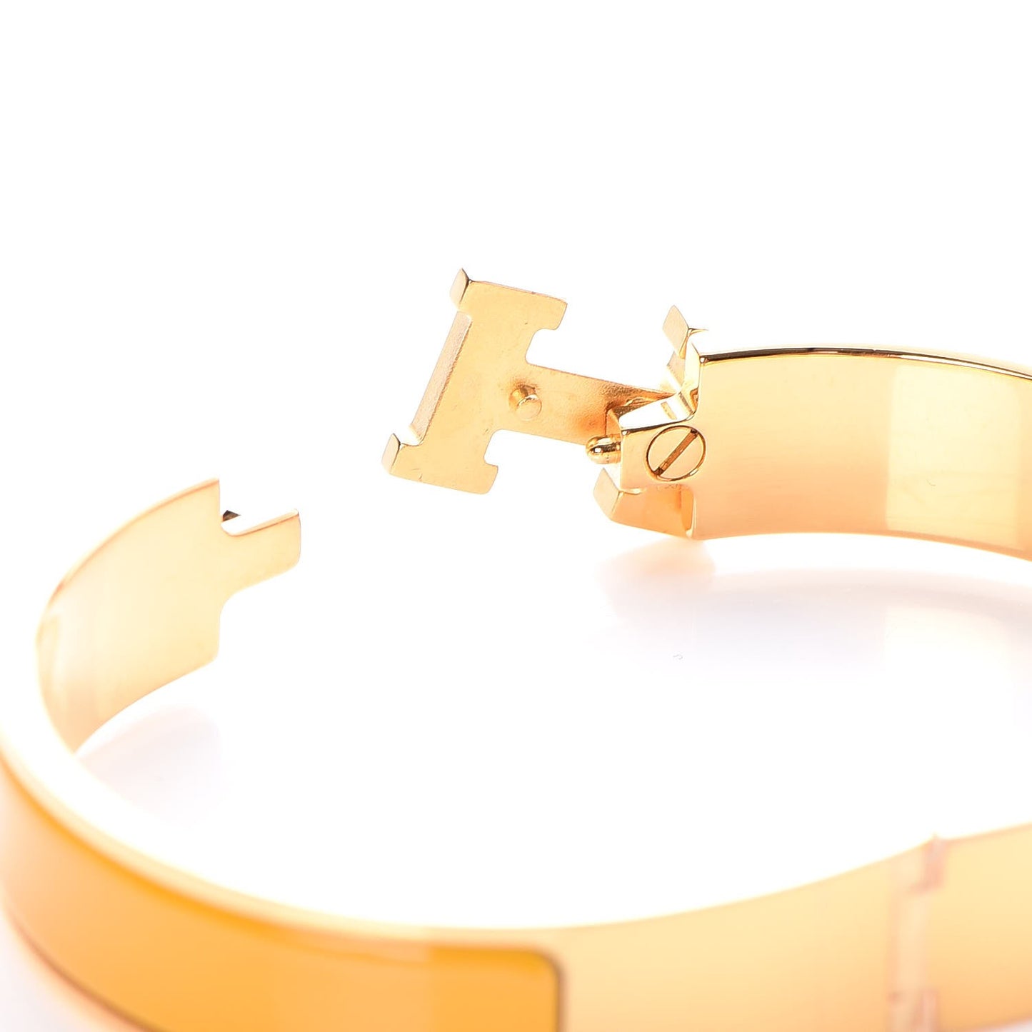 Enamel Narrow Clic Clac H Bracelet PM Jaune Madras