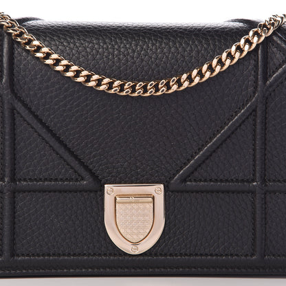 Christian Dior Grained Calfskin Diorama Wallet on Chain Pouch Black 8 of 10
