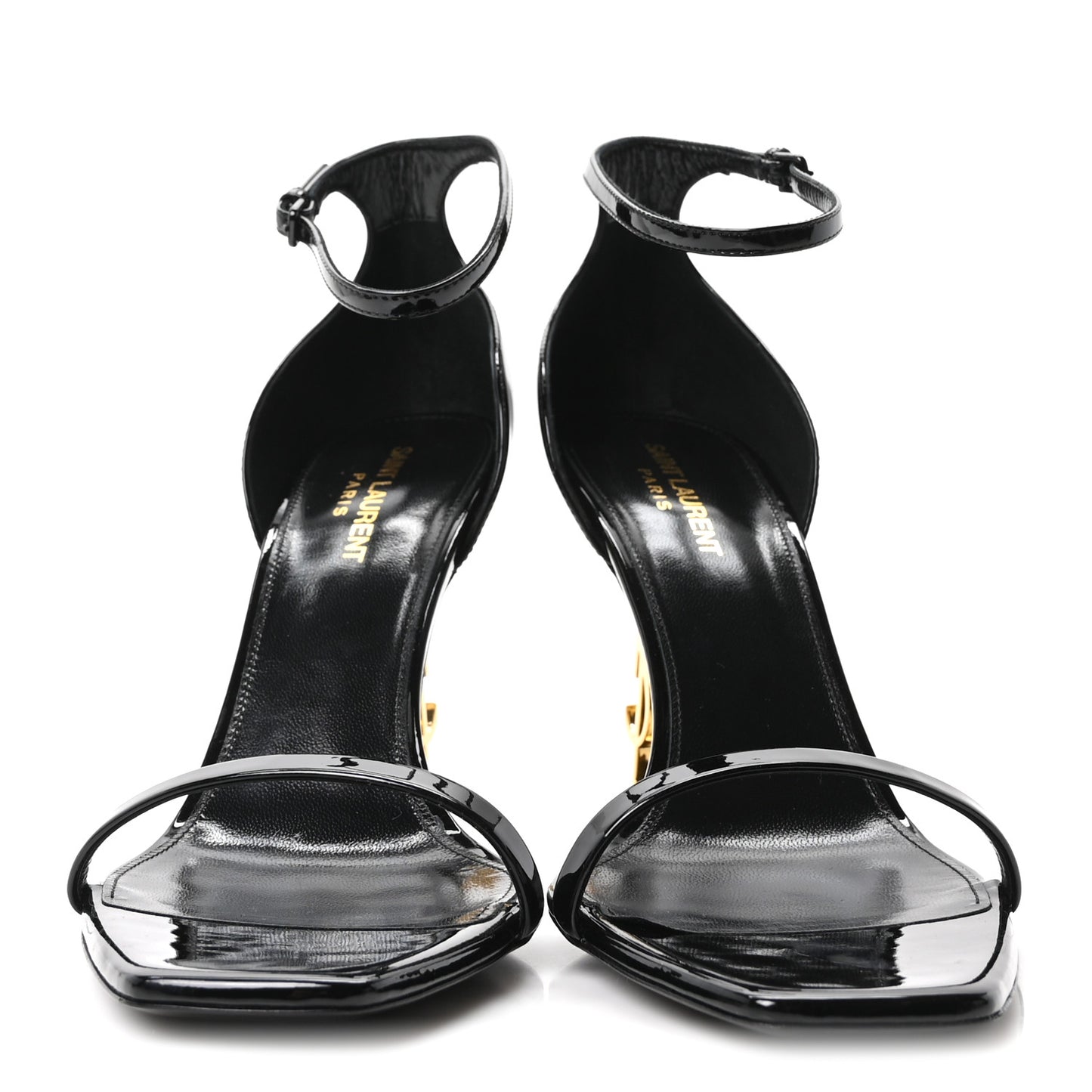 Patent Calfskin Opyum 85 Sandals 41 Black Gold