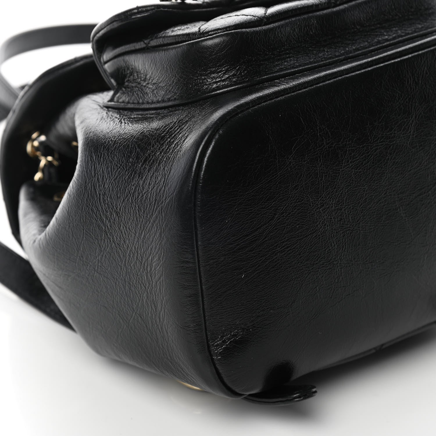 Chanel Glazed Aged Calfskin Quilted Small Duma Drawstring Backpack Black 8 of 10