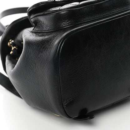 Chanel Glazed Aged Calfskin Quilted Small Duma Drawstring Backpack Black 8 of 10