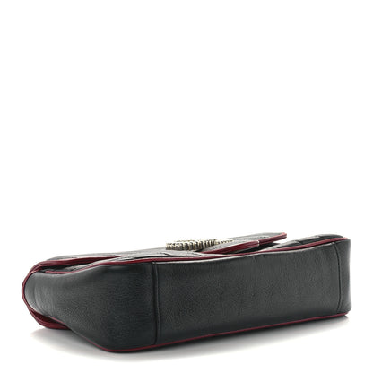 Gucci Vintage Effect Calfskin Matelasse Diagonal Small Torchon GG Marmont Shoulder Bag Black Romantic Cherry 4 of 12