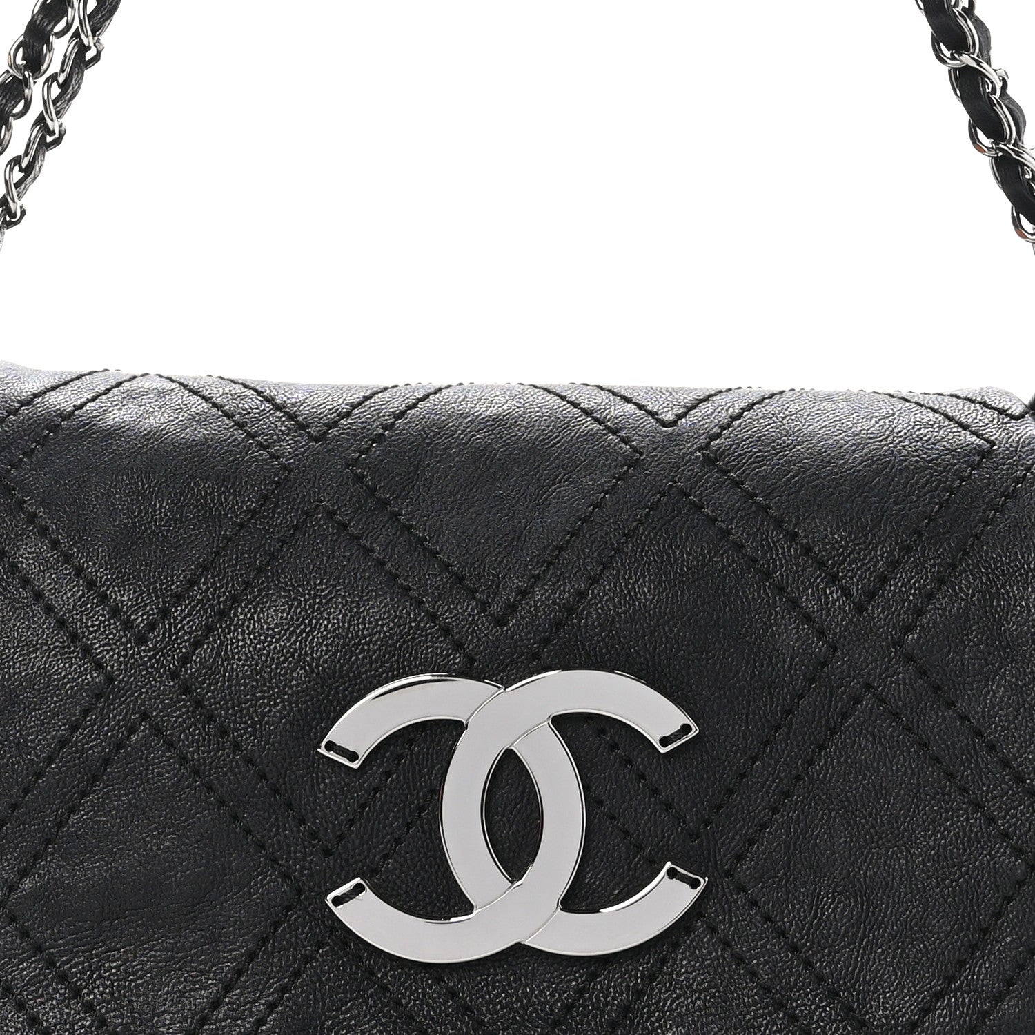 Chanel Calfskin Diamond Stitch Accordion Flap Black 8 of 10