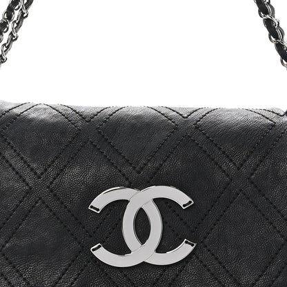 Chanel Calfskin Diamond Stitch Accordion Flap Black 8 of 10