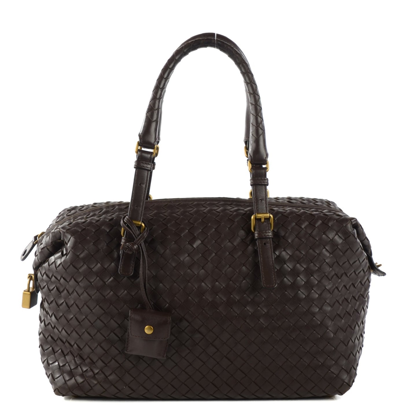 Nappa Intrecciato Shoulder Bag Ebano