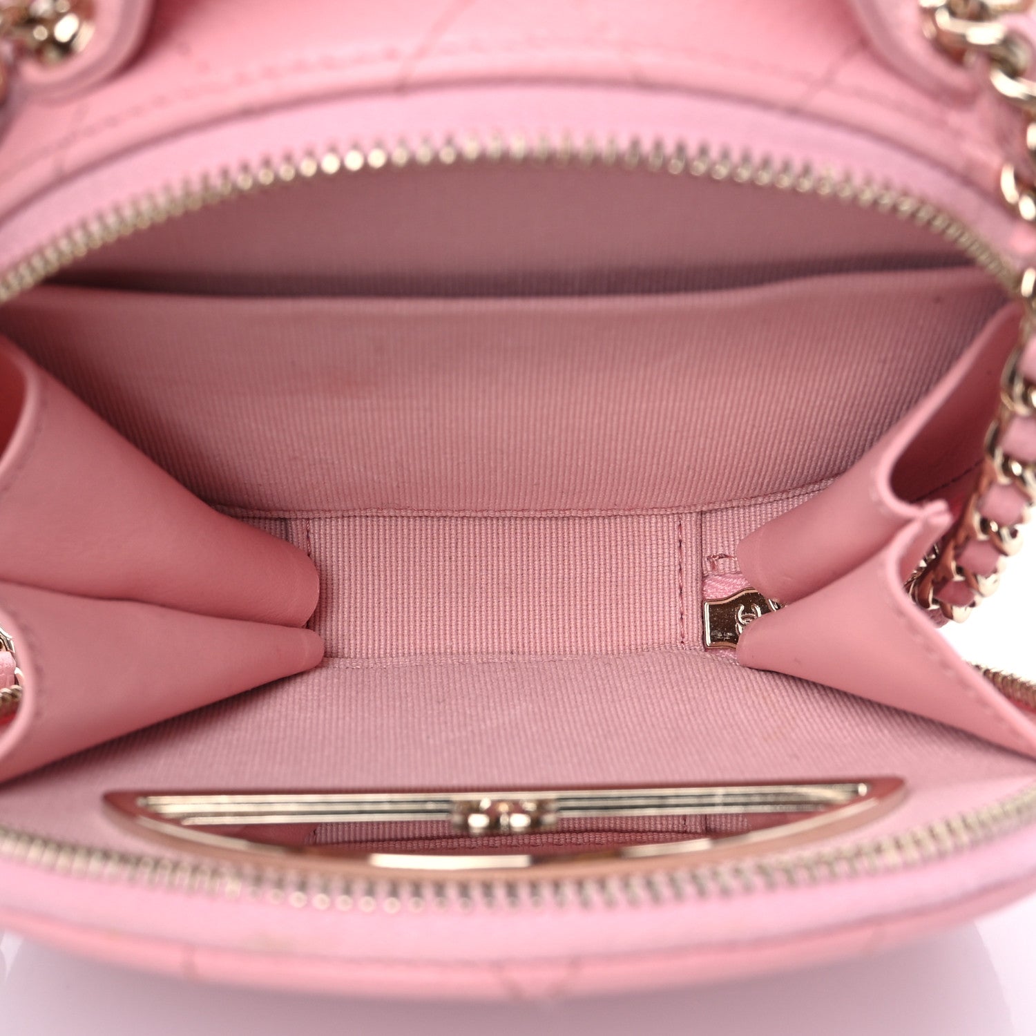 Chanel Caviar Quilted Round Handle With Care Vanity With Chain Pink 6 of 11