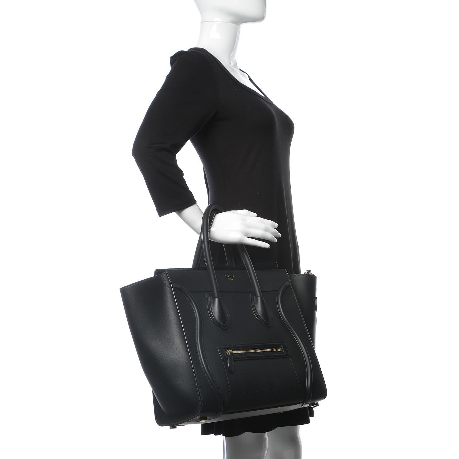 Celine Smooth Calfskin Mini Luggage Black 2 of 13