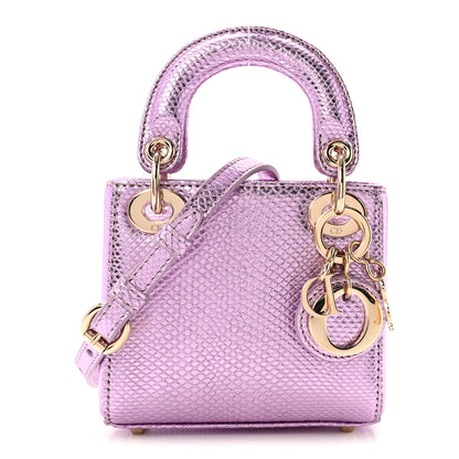 Christian Dior Metallic Karung Micro Lady Dior Light Purple 1 of 9