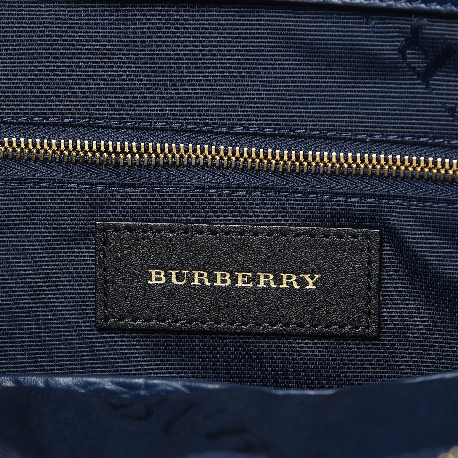 Burberry Heritage Grain Check Embossed Medium Dewsbury Tote Blue Carbon 7 of 10