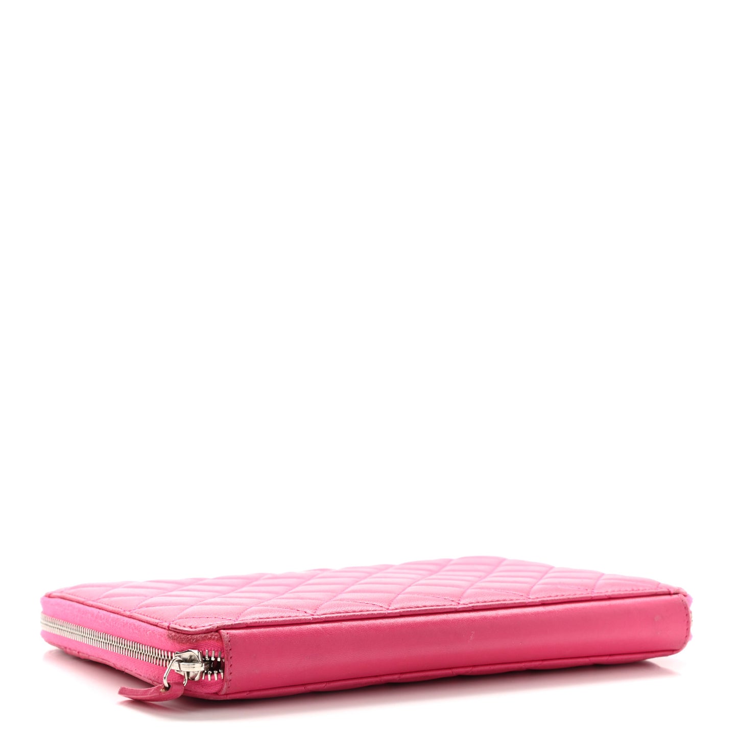 Lambskin Quilted Travel Case Pink