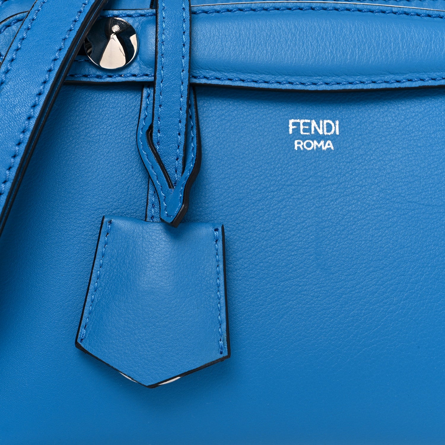 Fendi Vitello Dolce Mini By The Way Boston Bag Blue Royal 7 of 9