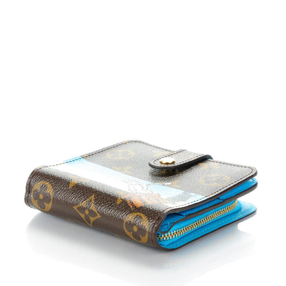 Louis Vuitton Monogram Groom Compact Zip Wallet Blue 4 of 9