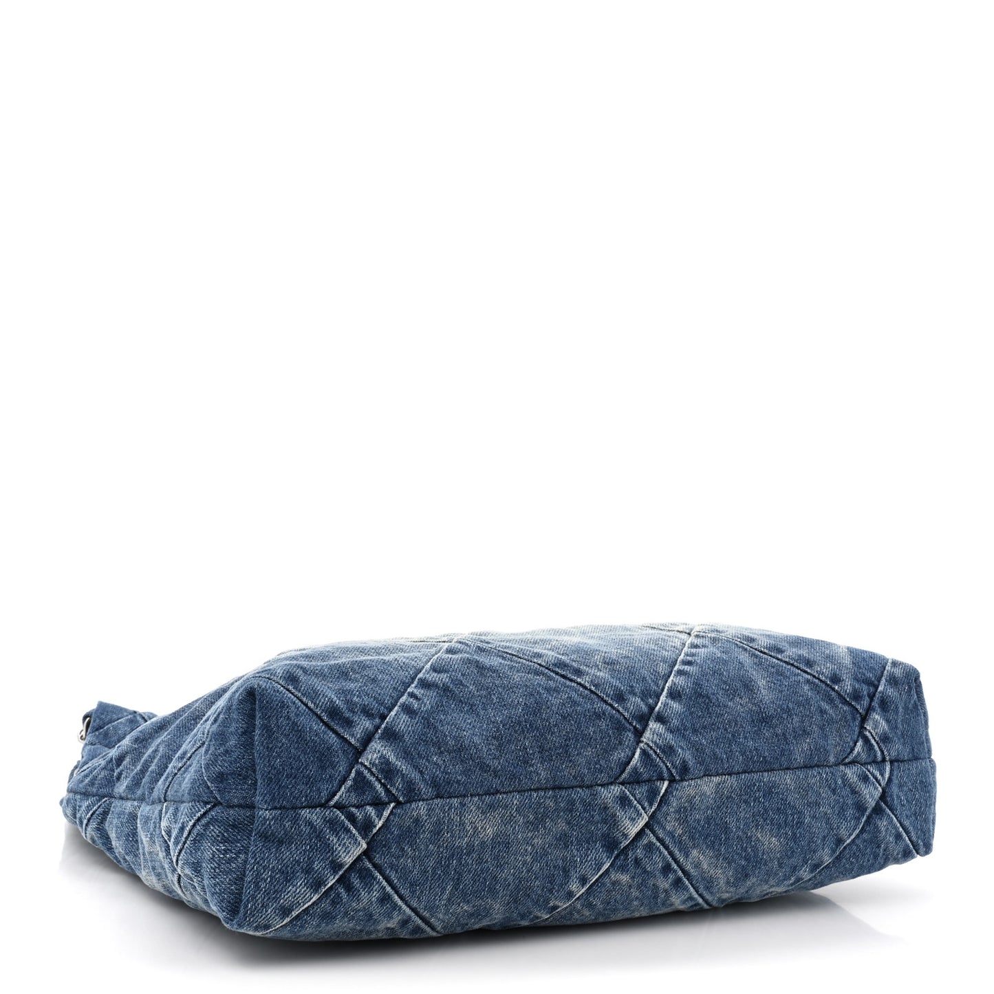 Denim Quilted Small Chanel 22 Blue