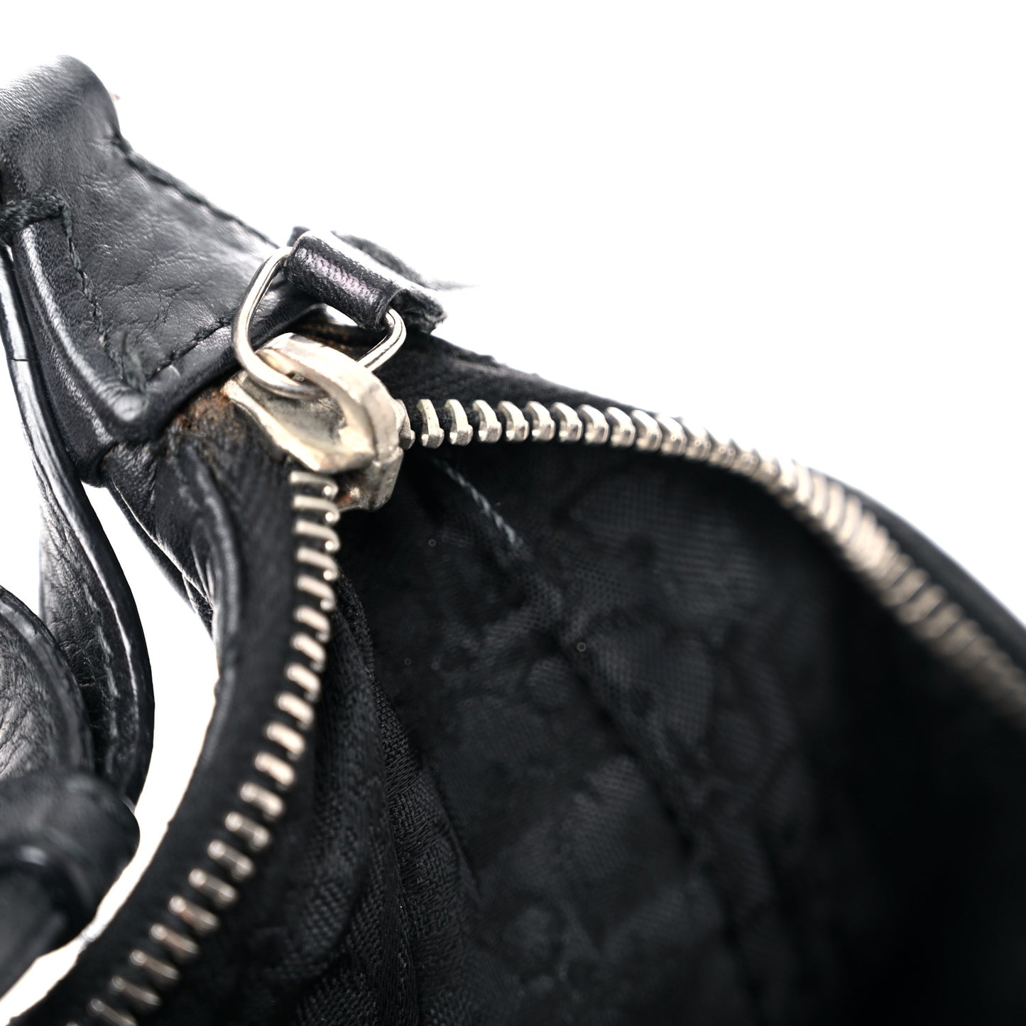 Grained Calfskin Cannage Hobo Black