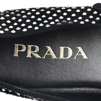 Prada Suede Crystal Ballerina Flats 40 Black 8 of 10