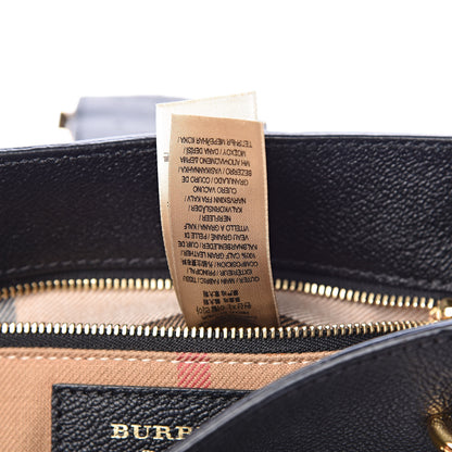 Burberry Soft Grain Calfskin Small Buckle Tote Black 11 of 12