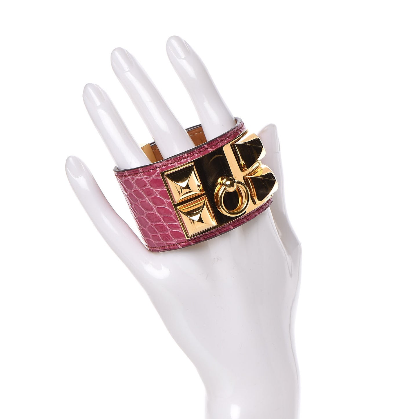 Shiny Alligator Collier De Chien CDC Bracelet S Fuchsia