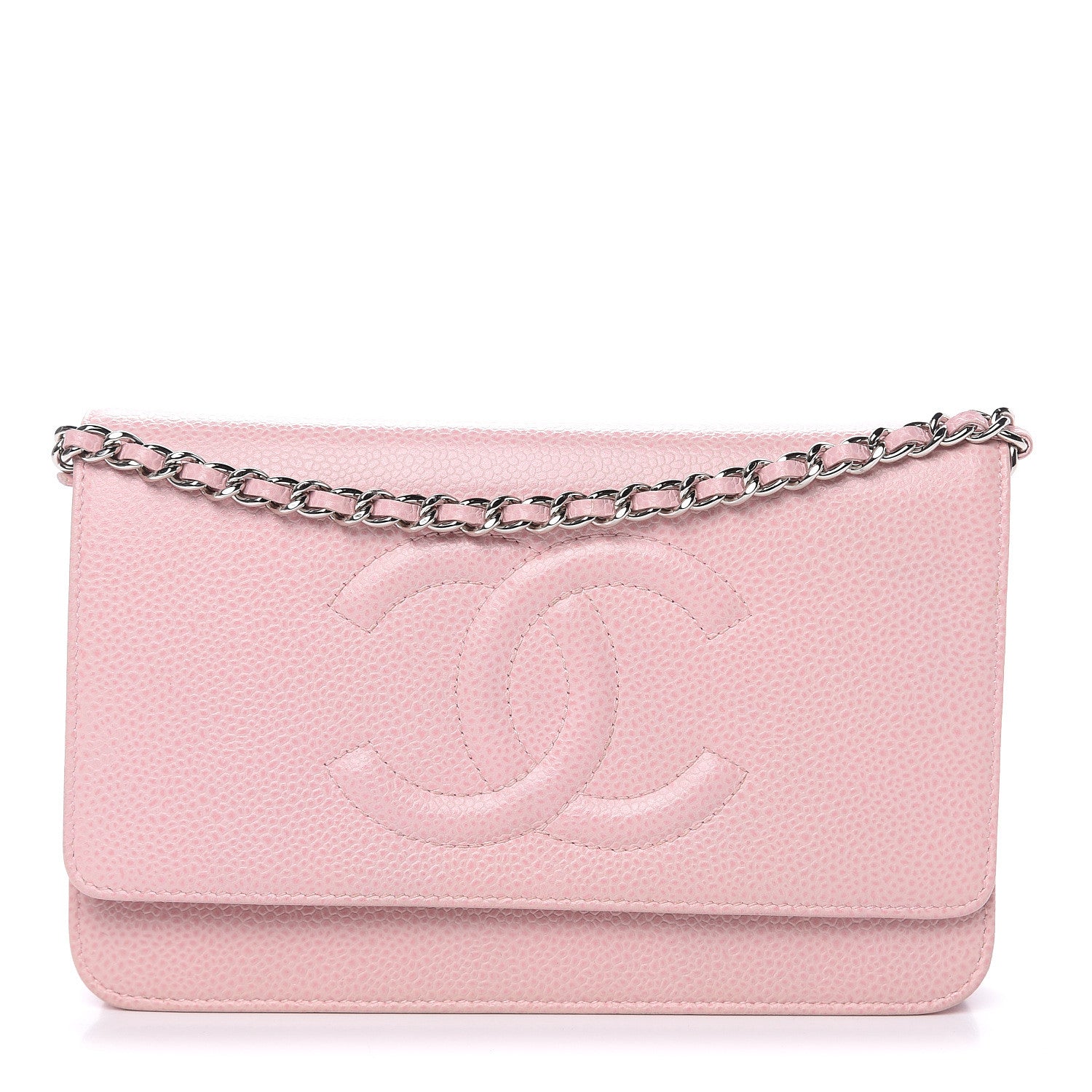 Chanel Caviar Timeless CC Wallet On Chain WOC Pink 1 of 12