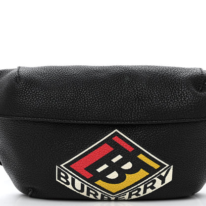 Burberry Grainy Calfskin Logo Graphic Sonny Bum Bag Black 7 of 13