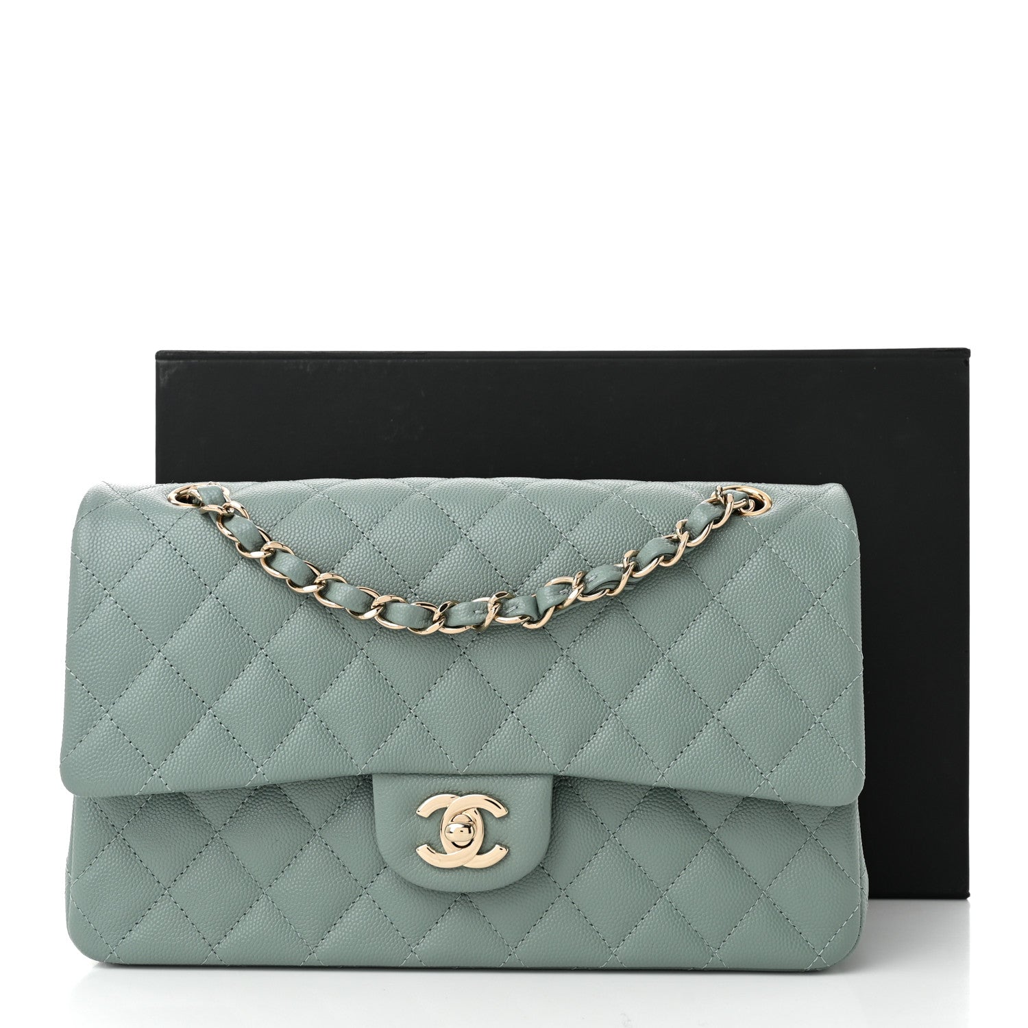 Chanel Caviar Quilted Medium Double Flap Dark Green 11 of 11